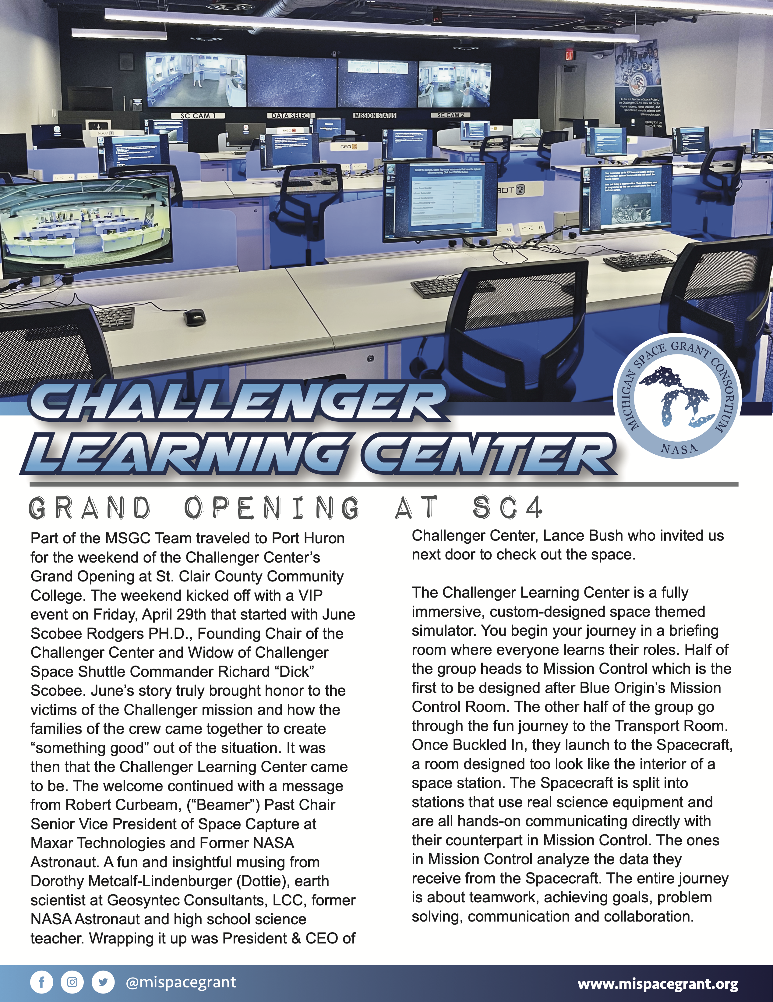 Challenger Center Page 1